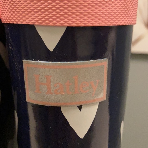 Hatley Rainboots - white hearts and pink trim US size 3 - Picture 2 of 5